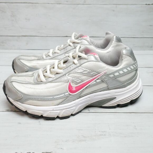 Nike Womens Size 6 Run Initiator White Silver Pink Running Sneakers - Picture 4 of 8
